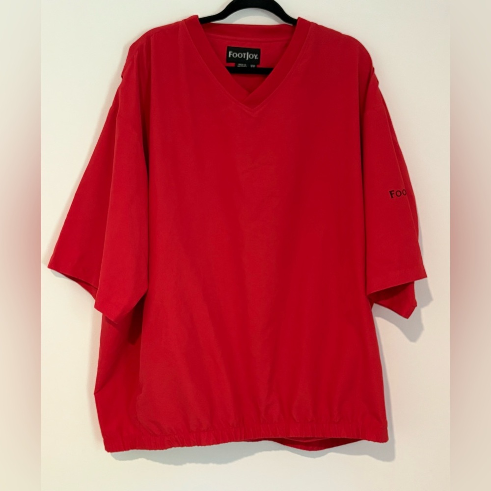 FootJoy Men’s Short Sleeve Pullover Golf Shirt Red‎ Elastic Waist - Size XXL